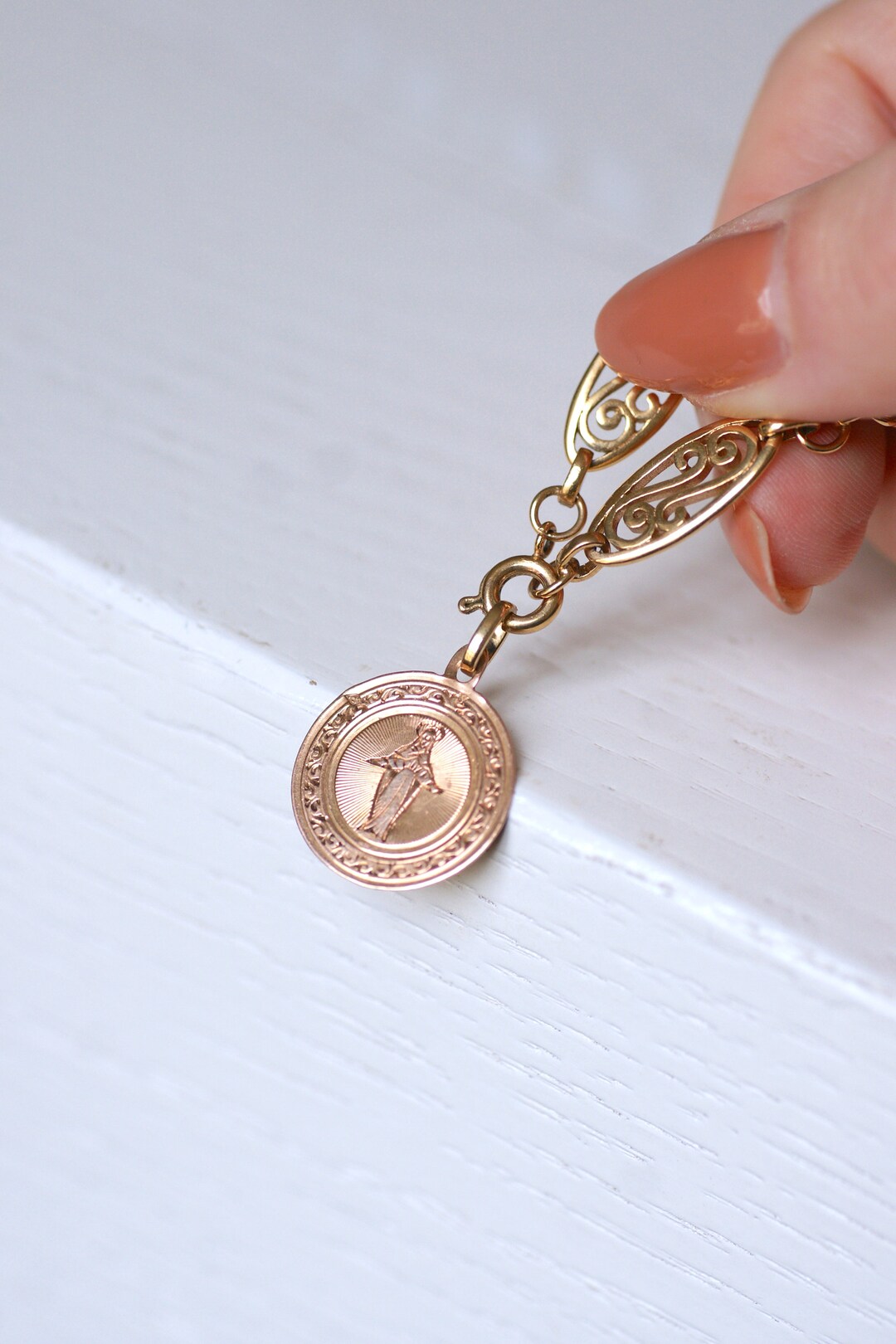 Médaille Vierge Marie 1830 Conçue Sans Péché - Qualité AU, Cuivre, 21mm, France