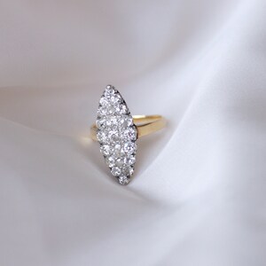 Antique Marquise diamond ring in gold and platinum image 3