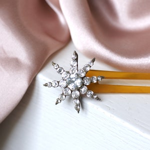 Old star comb, wedding hairpin, horn and rhinestones