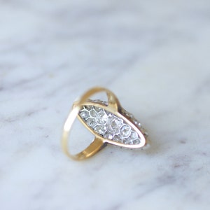 Antique Marquise diamond ring in gold and platinum image 6