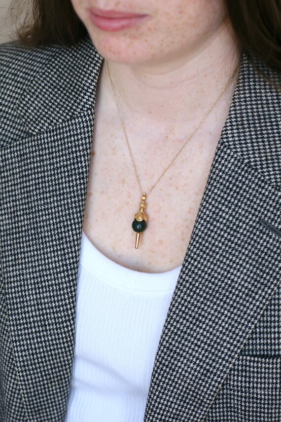 Pendentif Ancien Clef de Montre Or Jaune et Jaspe… - image 6