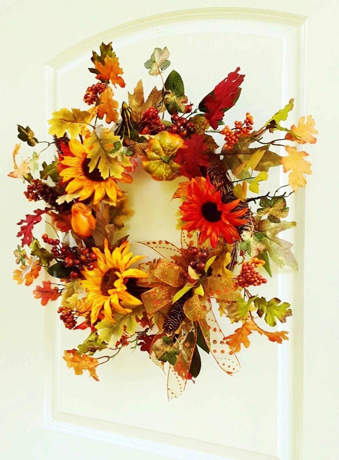 Fall Wreath Front Door Wreaths Sunflower Wreaths Pumpkin Etsy