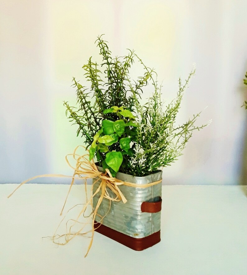 Faux Plants Artificial Plants Faux Herb Pots Kitchen Decor Etsy