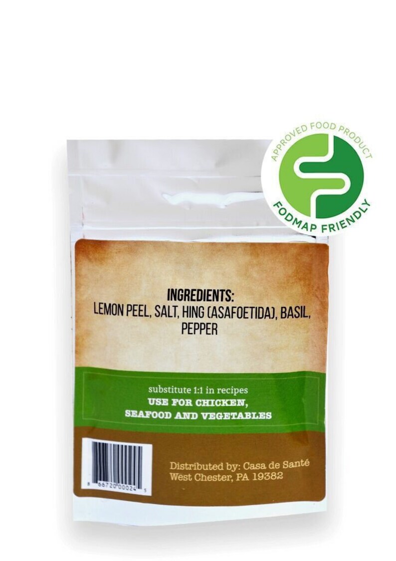 Low FODMAP Certified Spice Mix Lemon Herb Seasoning No Etsy