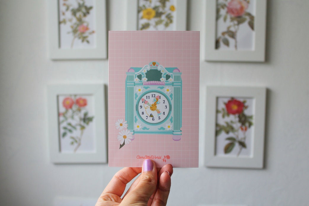 Impression 10x15cm Illustration Horloge Polly Pocket