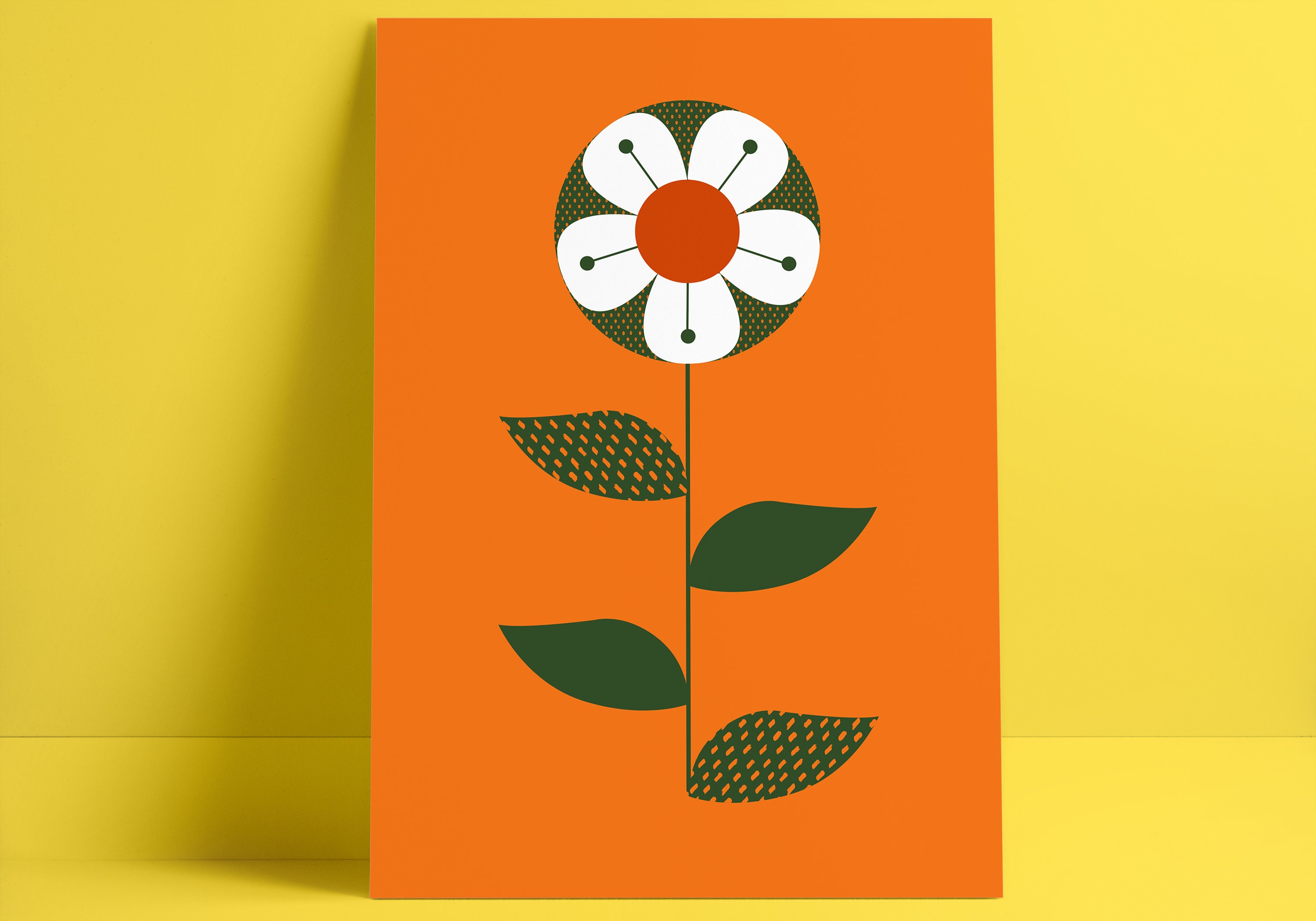 Affiche Fleur Vintage/Mid Century Flower