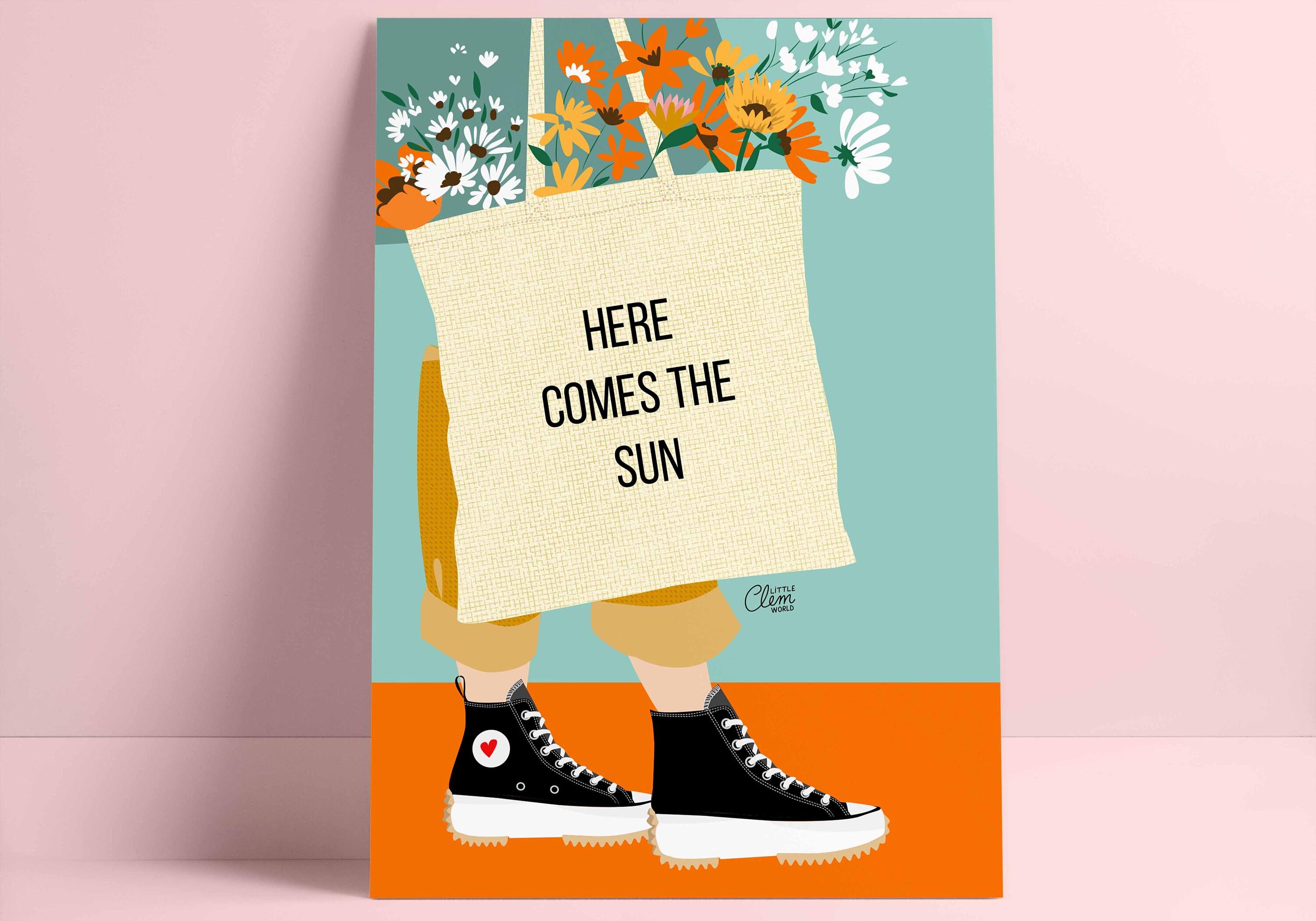 Affiche Basket et Fleurs