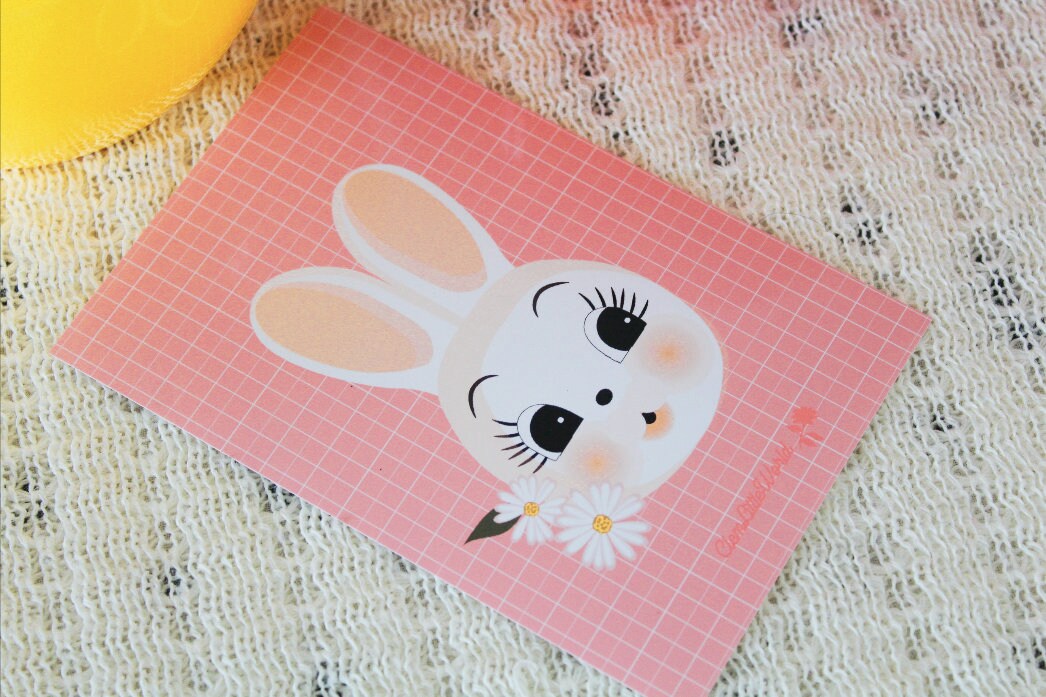 Impression 10x15cm Illustration Lapin Ficelle