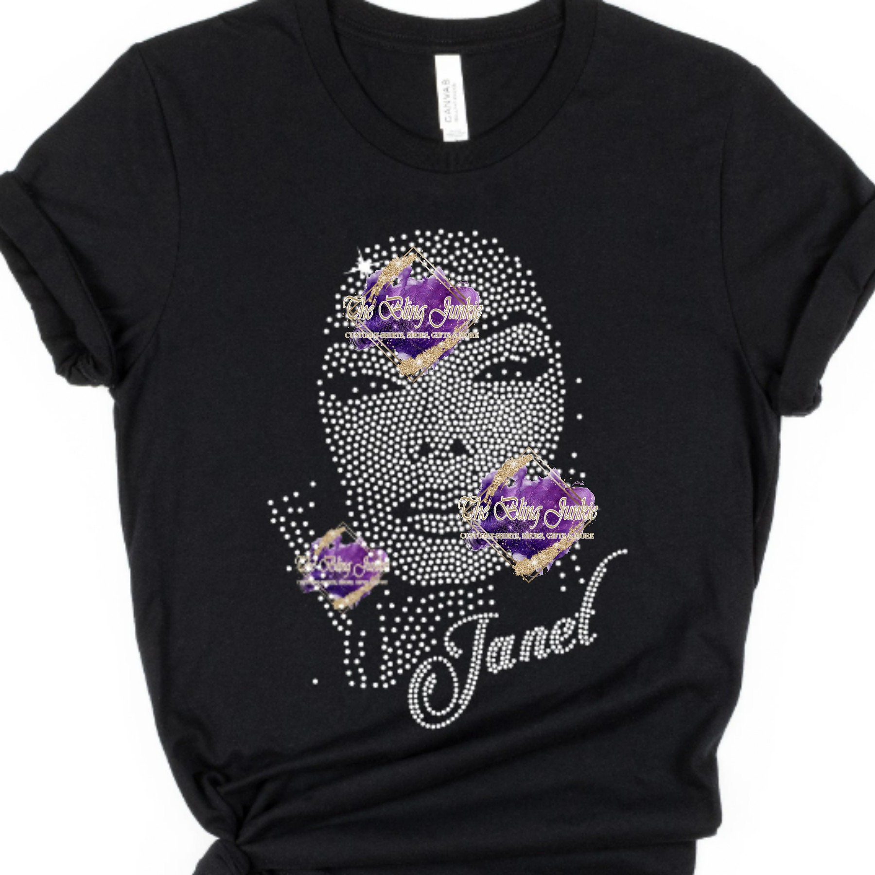 Janet Jackson Inspired Bling T-shirt, Janet Jackson T-shirt, Janet Jackson Rhinestone  Shirt, Please Read Description 