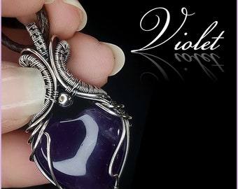 Violet Heart Pendant Tutorial. Wire wrap pdf tutorial download. Many pages and hundreds of images to follow along at your own pace.