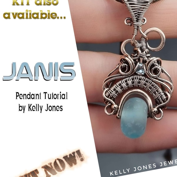 Janis Bead Pendant Tutorial. Wire wrap pdf tutorial download. Many pages and hundreds of images to follow along at your own pace.