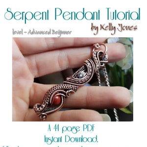 TUTORIAL. Serpent Pendant Wire Wrap Tutorial. A Gorgeous Unisex Pendant with Step by Step Instructions. Instant Download PDF File.