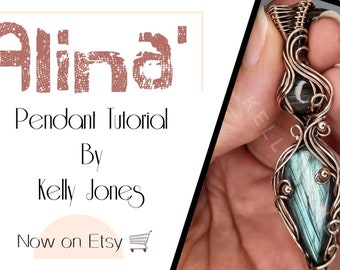 Alina 2 Stone Pendant Tutorial. Wire wrap pdf tutorial download. Many pages and hundreds of images to follow along at your own pace.