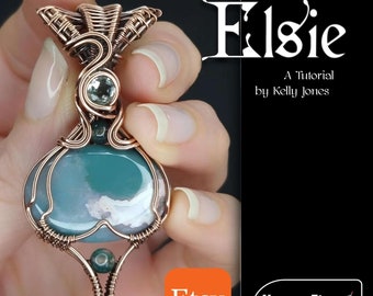 Elsie Pendant Tutorial. Wire wrap pdf tutorial, download instantly and start crafting straight away. A Kelly Jones design.