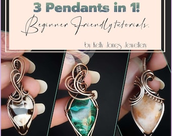 3 Pendant designs in 1. Beginner friendly! Learn to make all of these beautiful designs in one download.