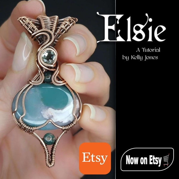 Elsie Pendant Tutorial. Wire wrap pdf tutorial, download instantly and start crafting straight away. A Kelly Jones design.