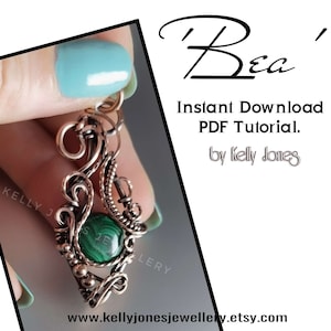 Bea (frame pendant) Tutorial. Wire wrap pdf tutorial download. Many pages and hundreds of images to follow along at your own pace.