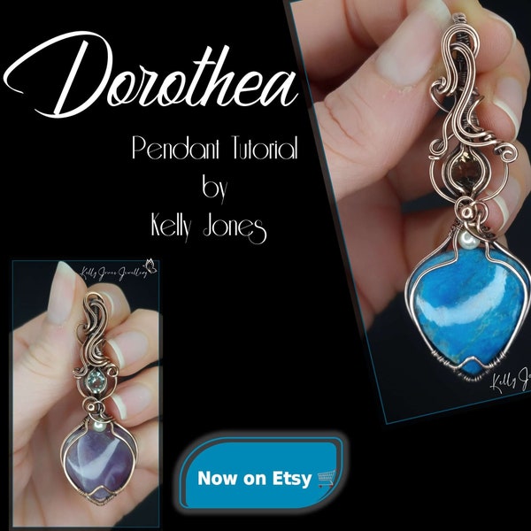 Dorothea Pendant Tutorial. Wire wrap pdf tutorial download. Many pages and hundreds of images to follow along at your own pace.