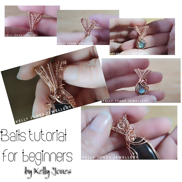 Wire wrap bails for beginners. Learn how to make bails, from beginner to advance techniques. An instant download, fully illustrated.