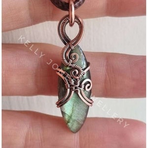 Labradorite pendant in antiqued copper. One to a kind, my own design.