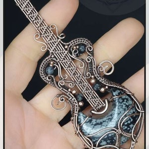 Guitar Pendant Tutorial. Wire wrap pdf tutorial, download instantly and start crafting straight away. Kelly Jones design. image 10