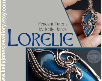 Lorelie Pendant Tutorial. Wire wrap pdf tutorial download. Many pages and hundreds of images to follow along at your own pace.