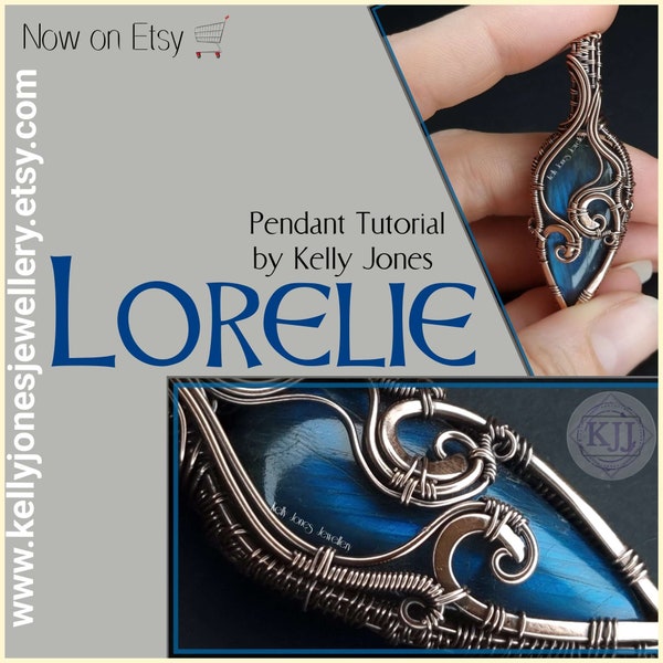 Lorelie Pendant Tutorial. Wire wrap pdf tutorial download. Many pages and hundreds of images to follow along at your own pace.