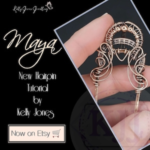 Maya Haarnadel Anleitung. Wire Wrap PDF-Anleitung zum Download, sofort mit dem Basteln. Ein Design von Kelly Jones.