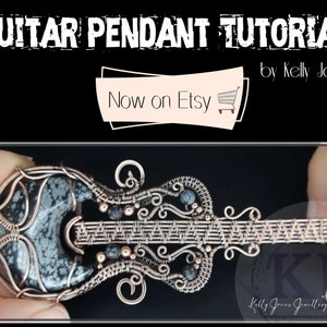 Guitar Pendant Tutorial. Wire wrap pdf tutorial, download instantly and start crafting straight away. Kelly Jones design. image 1