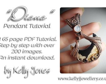 TUTORIAL. Wire Wrap Pendant Tutorial "Diana" by Kelly Jones. Level intermediate.