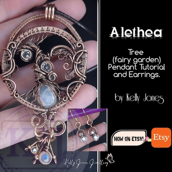 Alethea Tree (fairy garden) Pendant Tutorial With Earrings. Wire wrap pdf tutorial, download instantly and start crafting straight away.