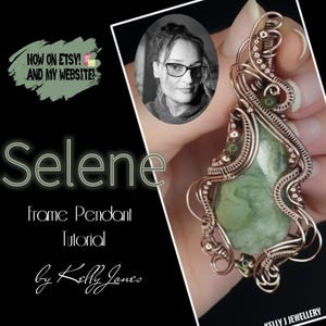 Frame Pendant Tutorial Selene. This is a wire wrap PDF Instant Download, with 85 pages and hundreds of images to follow at your own pace.