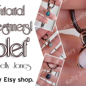 New Bead Pendant Tutorial for beginners &#39;Colet&#39;. Instant download, wire wrap, pdf tutorial.