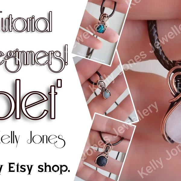 New Bead Pendant Tutorial for beginners 'Colet'. Instant download, wire wrap, pdf tutorial.