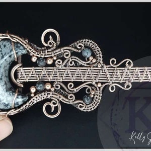 Guitar Pendant Tutorial. Wire wrap pdf tutorial, download instantly and start crafting straight away. Kelly Jones design. image 4