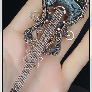 Guitar Pendant Tutorial. Wire wrap pdf tutorial, download instantly and start crafting straight away. Kelly Jones design. image 2