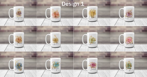 ZODIAC SIGNS MUGS - White Coffee Cup - 15oz Coffee Cup - Libra Coffee Cup - Ceramic Coffee Cup - Custom Coffee Mug