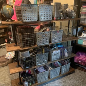 Industrial Rolling Garment Rack: Multiple Shelf Clothing & Shoe Storage image 7