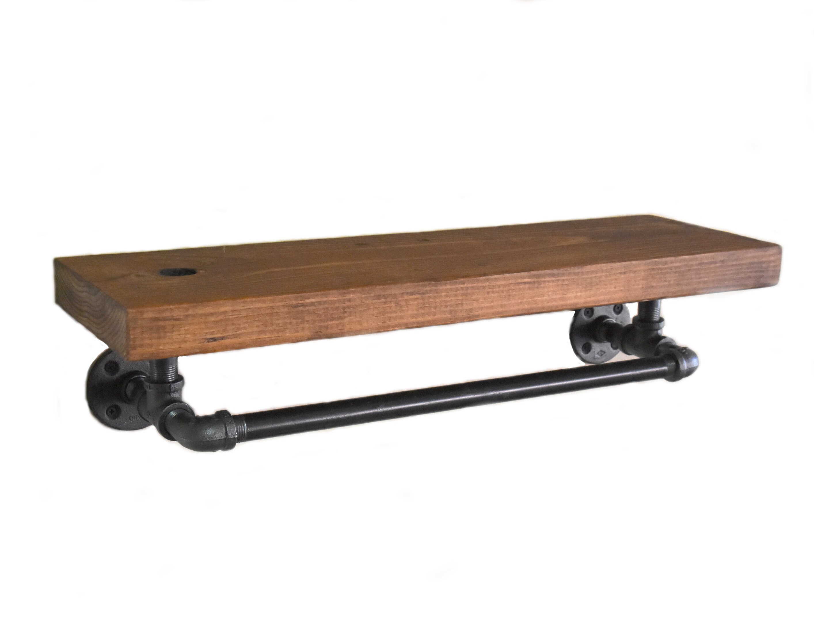 Farmhouse Shelf With Towel Bar Floating Shelf Wood Floating Etsy