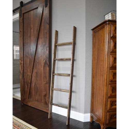 5 Ft Walnut Stained Blanket Ladder Rustic Ladder Farmhouse Etsy
