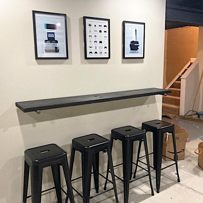 Mesa de bar moderna para loft, escritorio estrecho para oficina en casa, mesa ahorradora de espacio imagen 1