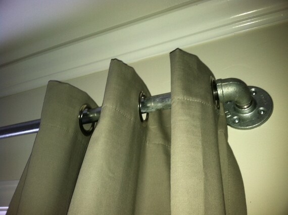 Galvanized Industrial Pipe Window Curtain Rod Rustic Pipe Etsy