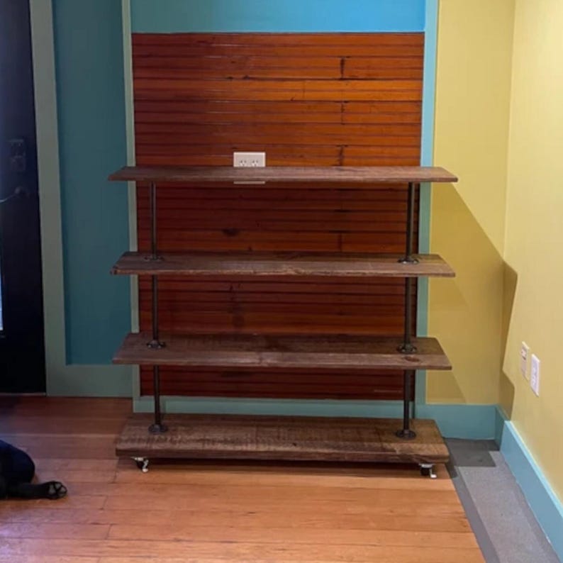 Industrial Rolling Garment Rack: Multiple Shelf Clothing & Shoe Storage image 5