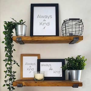 Rustic Farmhouse Shelf with J Brackets: Heavy Duty Liquor Display