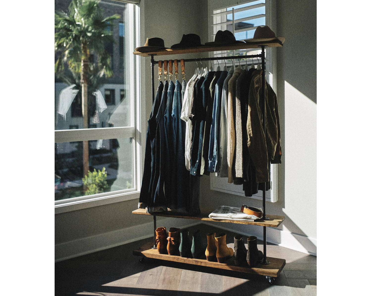 36 Industrial Garment Clothing Rack With Top And Bottom Etsy