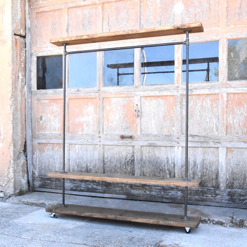 Garment Rack With Bottom Shelf and Top Shelf. Industrial Etsy