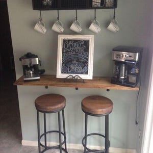Mesa de bar moderna para loft, escritorio estrecho para oficina en casa, mesa ahorradora de espacio imagen 5