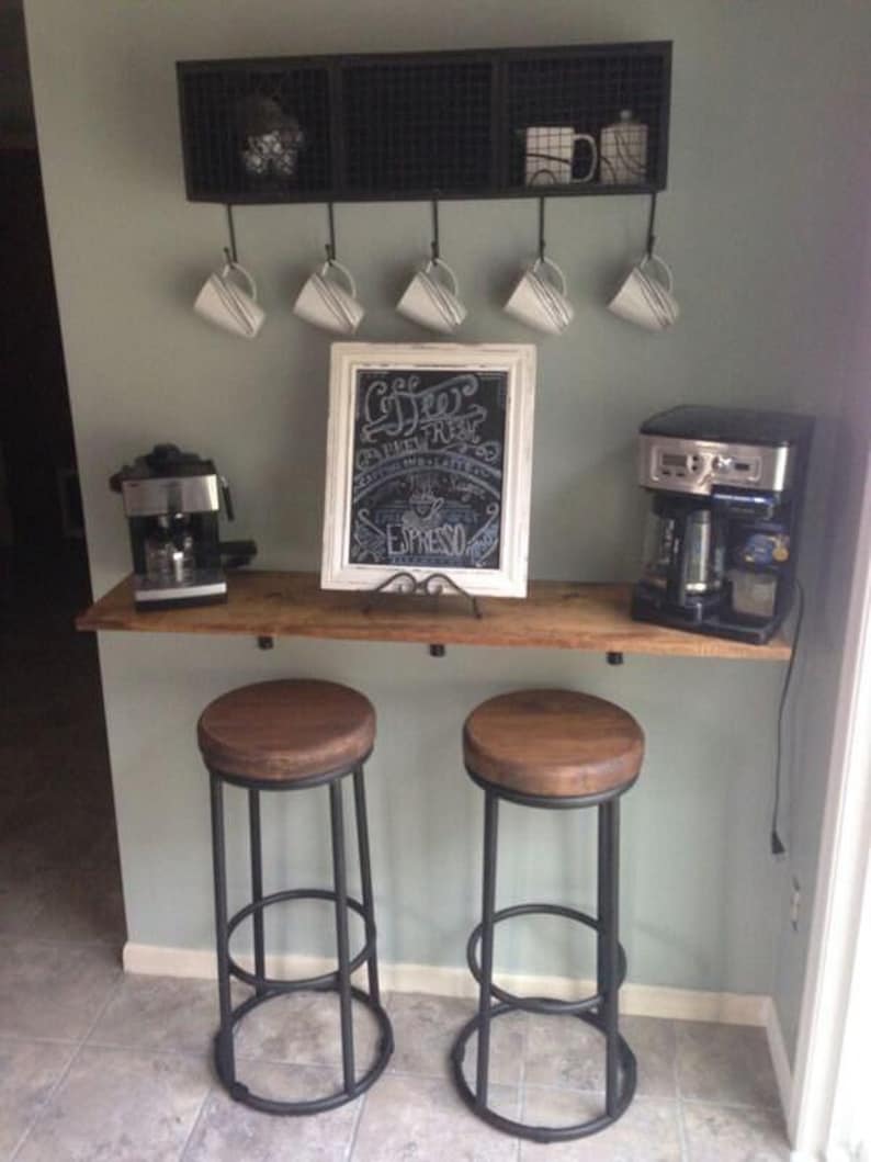 Mesa de bar moderna para loft, escritorio estrecho para oficina en casa, mesa ahorradora de espacio imagen 5