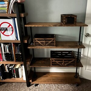 Industrial Rolling Garment Rack: Multiple Shelf Clothing & Shoe Storage image 6