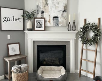 Walnut Stained Blanket Ladder: 5ft Rustic Farmhouse Decor
